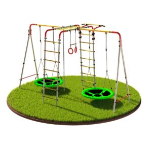 Уличный спортивный комплекс "Уличный" с дополнительной стойкой-качелями и двумя качелями гнездо для дачи Barfits