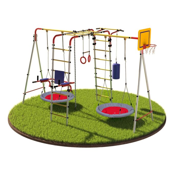 Спортивный детский комплекс “Barfits Плюс” с двумя качелями “Гнездо” Антик-золото Barfits Спортивный детский комплекс “Barfits Плюс” с двумя качелями “Гнездо” Антик-золото Barfits