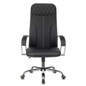 Бюрократ Кресло руководителя, металлические с накладками из искусственной кожи подлокотники, крестовина металл, материал искусственная кожа, регулировка по высоте, газлифт, механизм качания, максимальная нагрузка 120 кг, цвет черный, CH-608SL/ECO/BLACK CH-608SL/ECO/BLACK KNS