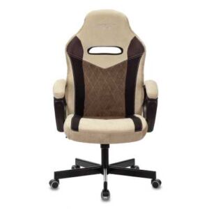Бюрократ Игровое кресло, пластиковые подлокотники, крестовина металл, материал экокожа, тектиль, регулировка по высоте, газлифт, механизм качания, максимальная нагрузка 181 кг, цвет коричневый, бежевый. VIKING 6 KNIGHT BR KNS
