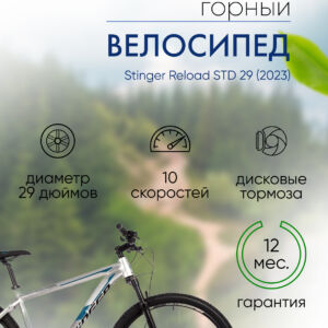 Горный велосипед Stinger Reload STD 29, год 2023, цвет Серебристый, ростовка 22 100 VlSkld