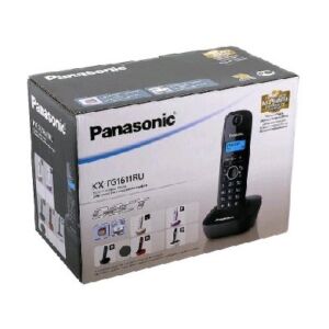 Panasonic комплект из базы и трубки, стандарт DECT, определитель номеров (АОН/Caller ID), аккумуляторы: AAAx2, монохромный дисплей на трубке, цвет: серый KX-TG1611RUH KNS