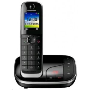 Panasonic Беспроводной DECT, цветной, АОН, цвет: черный, автоответчик KX-TGJ320RUB KNS