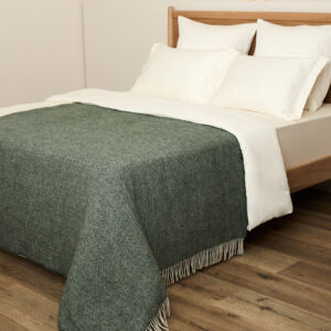 Плед Treccia, зеленый Зеленый 140х200 Шерсть CozyHome