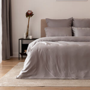 Постельное белье Cloudy gray Серый Двуспальный Тенсель CozyHome