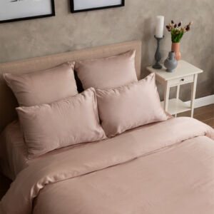 Постельное белье Pink Beige Бежевый Двуспальный Тенсель CozyHome