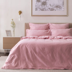 Постельное белье Raspberry sorbet Розовый Двуспальный Страйп-сатин CozyHome
