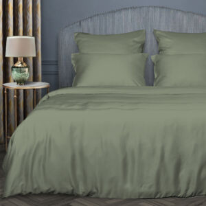 Постельное белье Sage Green Зеленый Двуспальный Тенсель CozyHome