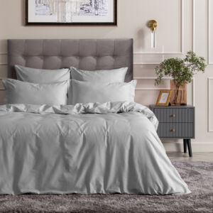 Постельное белье Silver grey Серый Полутораспальный Сатин CozyHome