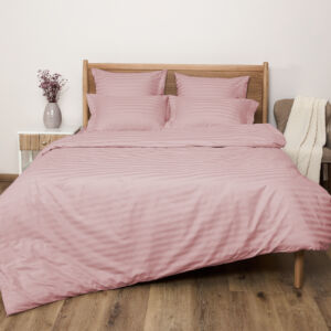 Постельное белье Soft pink, страйп-сатин Розовый Двуспальный Страйп-сатин CozyHome