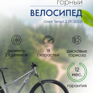 Женский велосипед Giant Tempt 2 29, год 2022, цвет Серебристый, ростовка 20 Двойные VlSkld