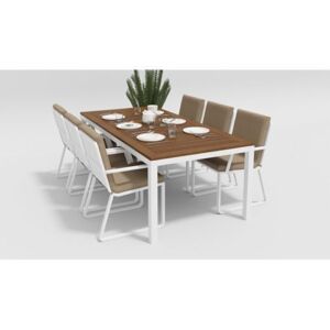 Обеденная группа Gardenini Bella белый бежевая XL со стульями Voglie whgrll