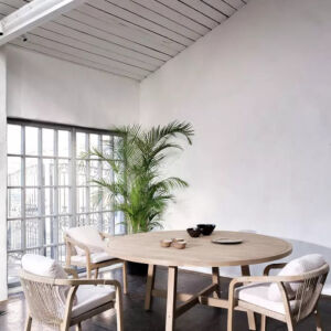 Стол круглый из акации Joygarden RIMINI 180 см whgrll