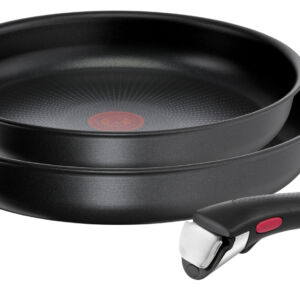 Набор посуды со съемной ручкой Ingenio Daily Chef Black 3 предмета 24/28 см L7629553  Tefal Съемная Антипригарное Thermo-Signal 2 года  Черный