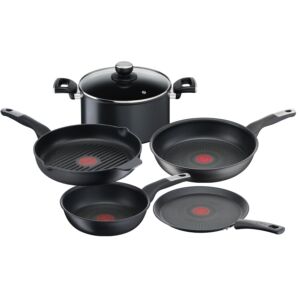 Набор посуды Unlimited M 6 предметов 22/25/26/26см 5,2л  Tefal Алюминий Антипригарное титановое покрытие “Titanium“ Есть 2 года  Черный