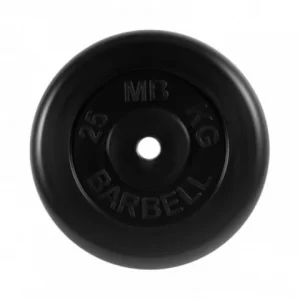 Диск обрезиненный, черного цвета 26 мм MB Барбел МВ-PltB26-25 Barfits