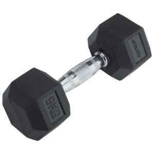 Гантель обрезиненная STARFIT DB-301 9 кг, черная 1/2 Barfits