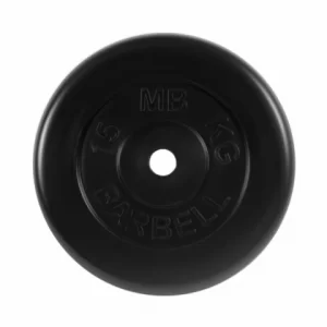 Диск обрезиненный, черного цвета, 31 мм МВ Барбел MB-PltB31-15 Barfits
