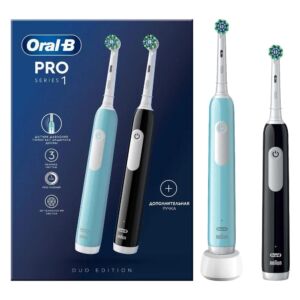 Электрическая зубная щетка Oral-B Oral-B Pro Series 1, черная и бирюзовая  DctrS