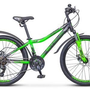 Подростковый велосипед Stels Navigator 410 MD 21 sp 24 V010, год 2025, цвет Черный-Зеленый, ростовка 12 40 VlSkld