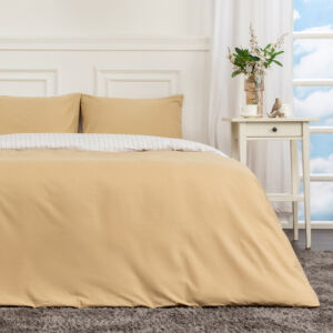 Постельное белье Amber stripe Желтый Семейный Перкаль CozyHome
