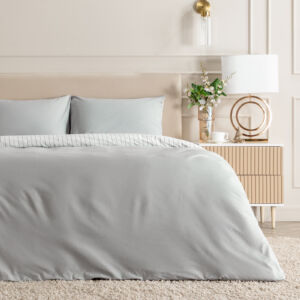 Постельное белье Fog stripe Серый Полутораспальный Перкаль CozyHome
