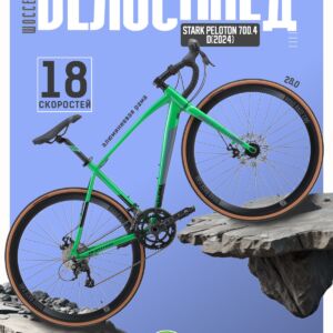Шоссейный велосипед Stark Peloton 700.4 D, год 2024, цвет Зеленый-Черный, ростовка 20 Двойные VlSkld