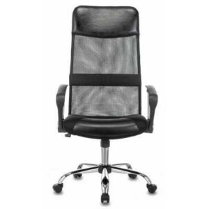 Бюрократ Кресло руководителя, пластиковые подлокотники, крестовина хром, материал искусственная кожа/сетка/ткань, регулировка по высоте, газлифт, механизм качания, максимальная нагрузка 120 кг, цвет черный, CH-600SL/LUX/BLACK CH-600SL/LUX/BLACK KNS