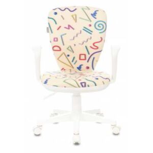 Бюрократ Кресло детское, пластиковые подлокотники, крестовина пластик, материал ткань, регулировка по высоте, газлифт, механизм качания, максимальная нагрузка 100 кг, цвет бежевый, KD-W10AXSN/STICK-BG KD-W10AXSN/STICK-BG KNS