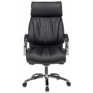 Бюрократ Кресло руководителя, подлокотники хромированные с мягкими кожаными накладками, крестовина металл, материал кожа, регулировка по высоте, газлифт, механизм качания, максимальная нагрузка 150 кг, цвет черный, T-9904NSL/BLACK T-9904NSL/BLACK KNS