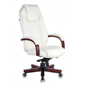 Бюрократ Кресло руководителя, подлокотники дерево, крестовина дерево, материал кожа, регулировка по высоте, газлифт, механизм качания, максимальная нагрузка 200 кг, цвет бежевый, T-9923WALNUT-IVORY T-9923WALNUT-IVORY KNS