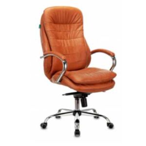 Бюрократ Кресло руководителя, хромированные с мягкими кожаными накладками подлокотники, крестовина металл, материал кожа, регулировка по высоте, газлифт, механизм качания, максимальная нагрузка 181 кг, цвет коричневый, T-9950/ONTANO T-9950/ONTANO KNS