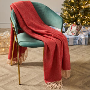 Плед Ines, красный Красный 140х200 Шерсть CozyHome