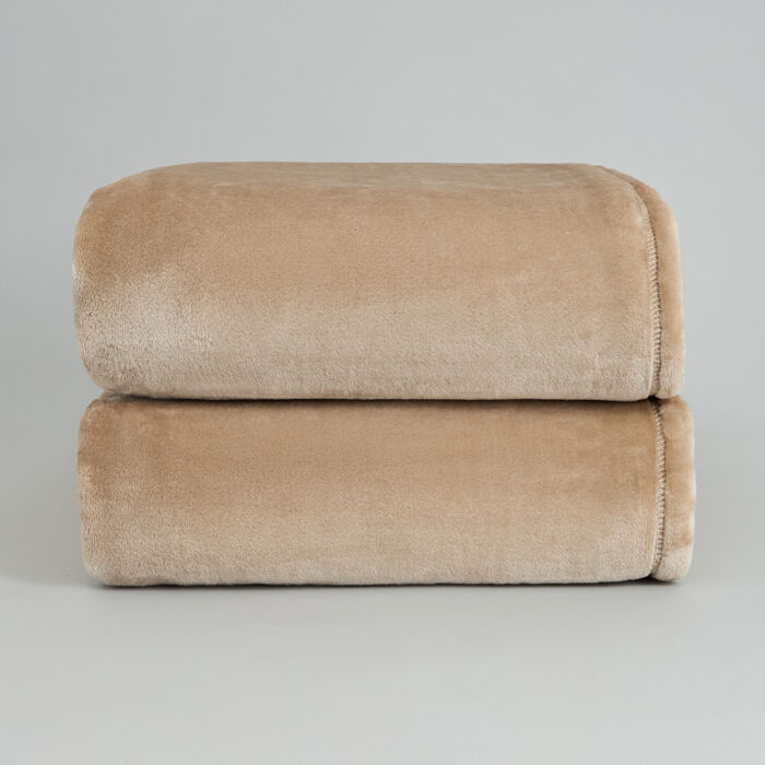 Плед Supersoft, серо-бежевый Бежевый 200х220 Микрофибра CozyHome Плед Supersoft, серо-бежевый Бежевый 200х220 Микрофибра CozyHome