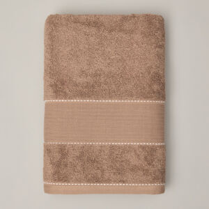 Полотенце махровое Tesoro, бежевое Бежевый 50х90 Махровое полотно CozyHome