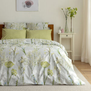 Постельное белье Meadow I Зеленый Евро Поплин CozyHome