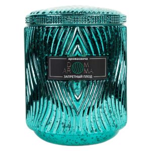 Свеча Dom Aroma Пламя Запретный плод в стеклянном подсвечнике с крышкой 11017 vrdm