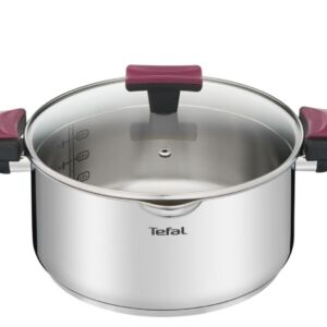 Кастрюля с крышкой Cook&Clip 5л 24см G7234674  Tefal Кастрюли Для всех плит, включая индукцию Зеркально отполированная нержавеющая сталь Зеркально отполированная нержавеющая сталь Серебристый/серый Есть