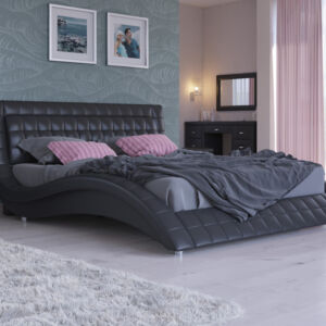 Мягкая Кровать Орматек Атлантико (Экокожа Черный) 180x200 Черный
