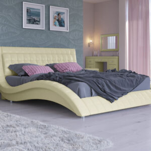 Мягкая Кровать Орматек Атлантико (Экокожа Кремовый) 180x200 Бежевый