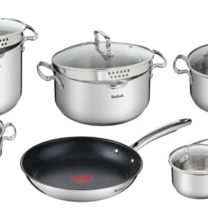 Набор посуды Duetto+ 11 предметов G732SB55  Tefal Нержавеющая сталь Кастрюли с крышками 24/22/20/18 (5/6/2.9/2л), Ковш с крышкой 16см (1.5л), Сковорода 26см Нержавеющая сталь Есть 2 года Есть