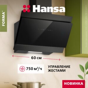 Наклонная вытяжка Hansa OKP6511SB размеры 65/43.5/44