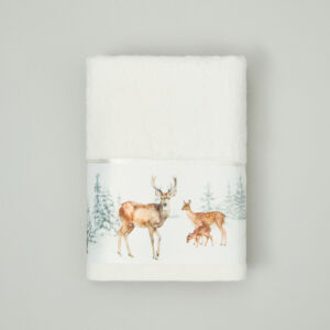 Полотенце Country Christmas Белый 70х130 Велюр Хлопок Турция A69478 CozyHome