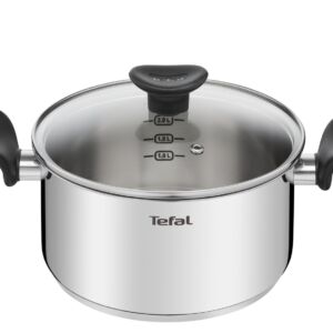 Кастрюля с крышкой Primary 20 см 3 л E3084474  Tefal Кастрюли Для всех плит, включая индукцию Зеркально отполированная нержавеющая сталь Кастрюля, крышка  Есть