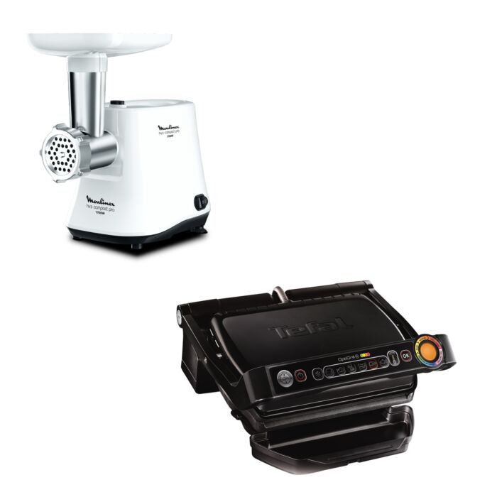 Мясорубка ME301132 + Электрогиль Tefal GC712834 Moulinex Мясорубка ME301132 + Электрогиль Tefal GC712834 Moulinex
