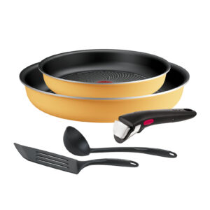 Набор посуды Ingenio Simply Cook 5 предметов L7279102  Tefal Titanium 1X Съемная 2 сковороды (22/28 см), 1 половник, 1 длинная лопатка, 1 прочная съемная ручка Не рекомендуется Франция Есть
