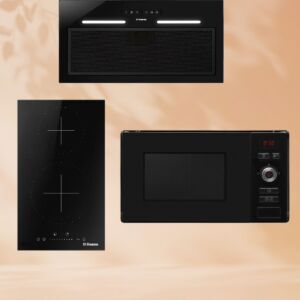 Комплект бытовой техники: Встраиваемая микроволновая печь Hansa AMM20BESH + Индукционная панель Hansa BHI36277 + Вытяжка Hansa OMP6553BGH-G размеры