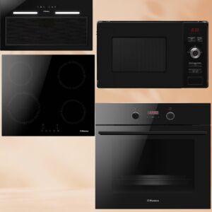 Комплект техники: Вытяжка Hansa OMP6553BGH-G + Индукционная панель Hansa BHI683200 + Встраиваемая микроволновая печь Hansa AMM20BESH + Духовой шкаф Hansa BOES68433 размеры