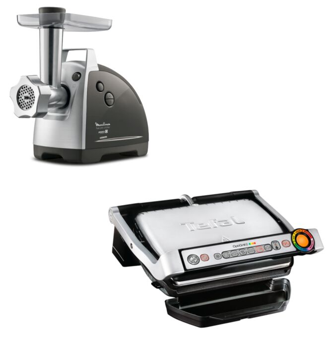 Мясорубка Moulinex ME687832 + Электрогриль Tefal GC716D12 Мясорубка Moulinex ME687832 + Электрогриль Tefal GC716D12