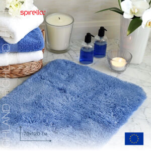 Коврик для ванной 70x120см Spirella Highland, голубой 1013082 vrdm